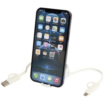 Cavo retrattile 5 in 1 da 100 cm in plastica riciclata e alluminio per la sincronizzazione dei dati e la ricarica rapida da 45 W Alasia