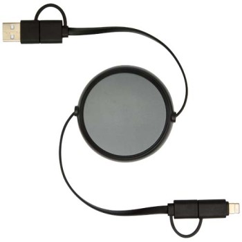 Cavo retrattile 5 in 1 da 100 cm in plastica riciclata e alluminio per la sincronizzazione dei dati e la ricarica rapida da 45 W Alasia