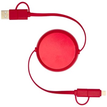 Cavo retrattile 5 in 1 da 100 cm in plastica riciclata e alluminio per la sincronizzazione dei dati e la ricarica rapida da 45 W Alasia