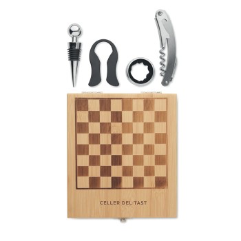 CHESSET - Set da vino con scacchiera