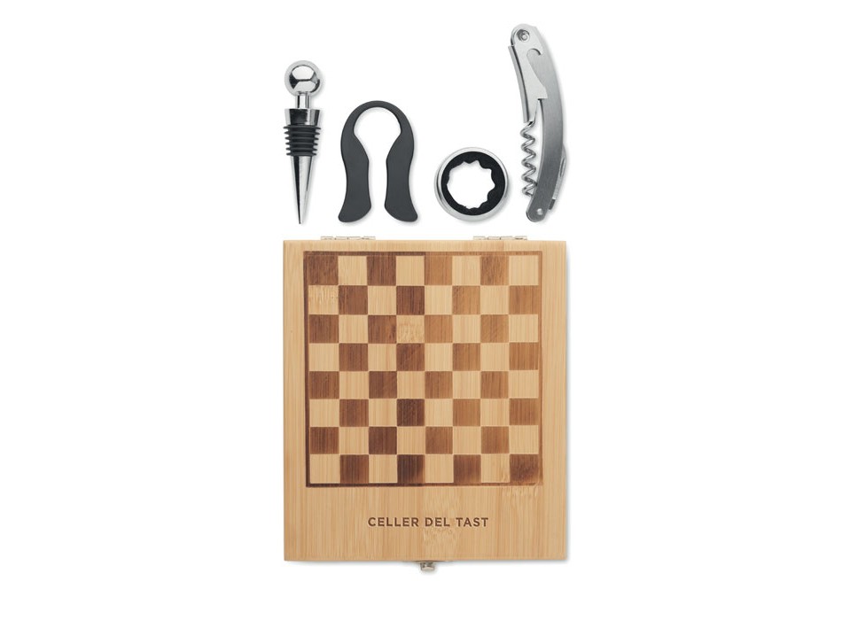 CHESSET - Set da vino con scacchiera