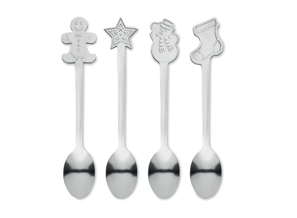 CHIP SET - Set: 4 cucchiai da tè natalizi