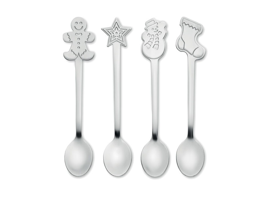 CHIP SET - Set: 4 cucchiai da tè natalizi
