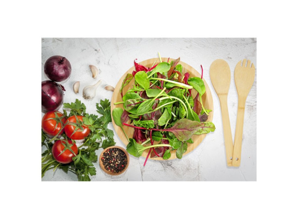 Ciotola e utensili Argulls in bambù per insalata