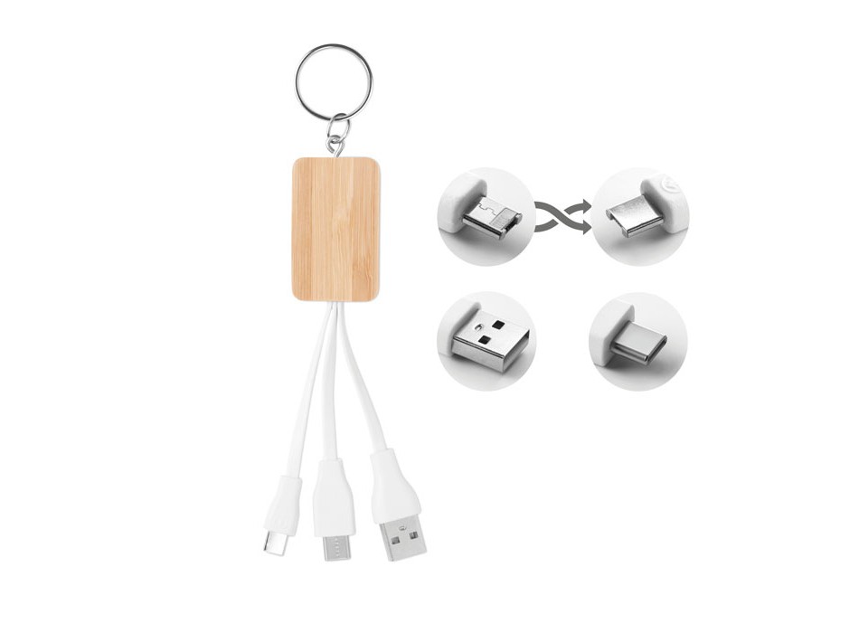 CLAUER - Cavo 3 in 1 in bamboo