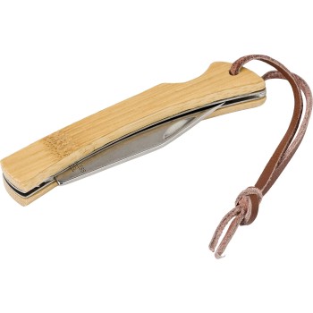 Coltello pieghevole in acciaio inox e bambù Beckett