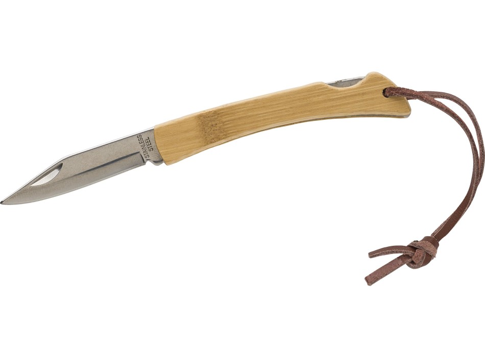 Coltello pieghevole in acciaio inox e bambù Beckett