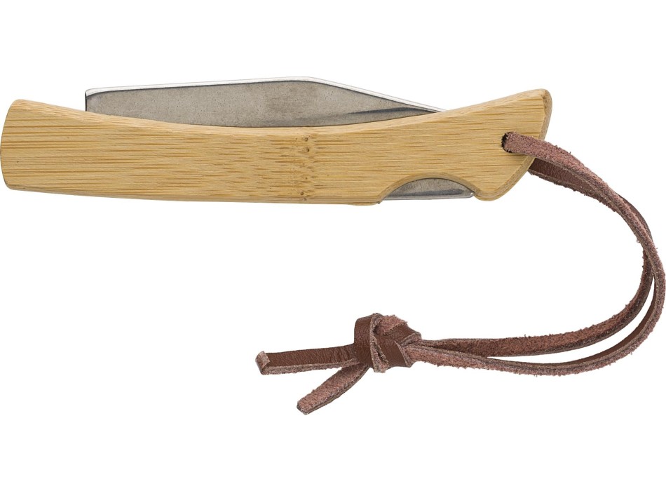 Coltello pieghevole in acciaio inox e bambù Beckett