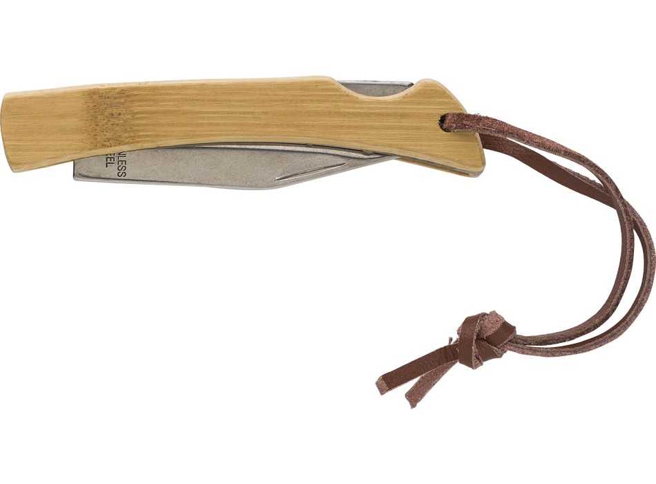Coltello pieghevole in acciaio inox e bambù Beckett