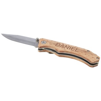 Coltello tascabile Dave in legno con clip per cintura
