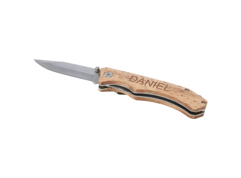 Coltello tascabile Dave in legno con clip per cintura