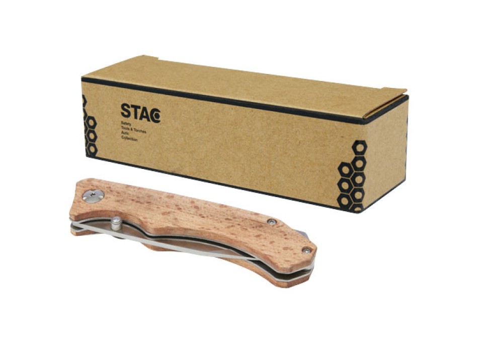 Coltello tascabile Dave in legno con clip per cintura