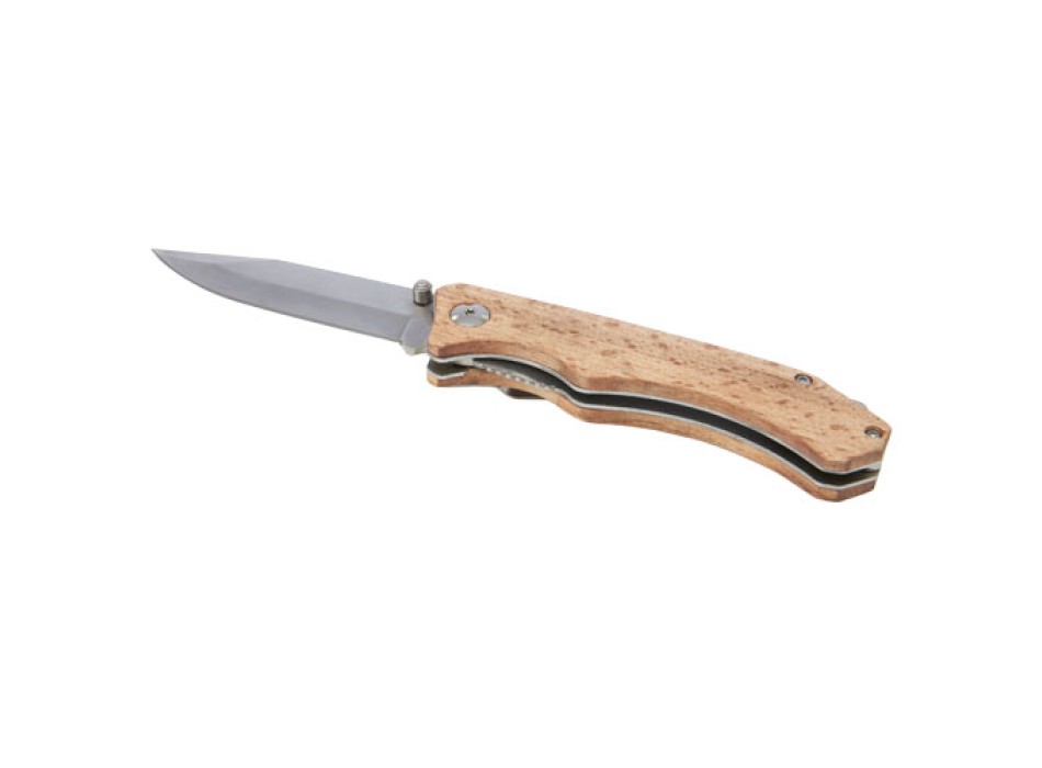 Coltello tascabile Dave in legno con clip per cintura