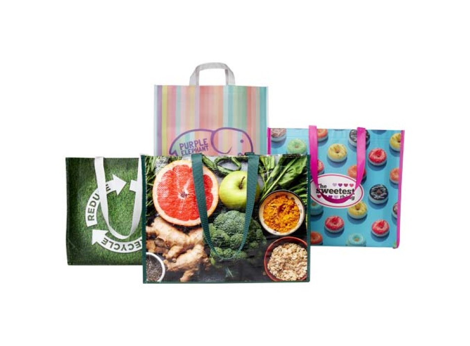 Confezione di borse tote laminate assortite