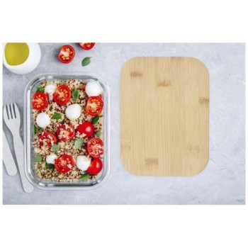 Contenitore per pranzo Roby di vetro con coperchio in bambù