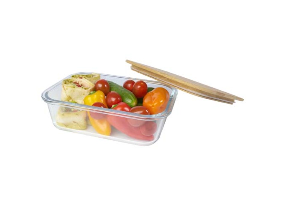 Contenitore per pranzo Roby di vetro con coperchio in bambù