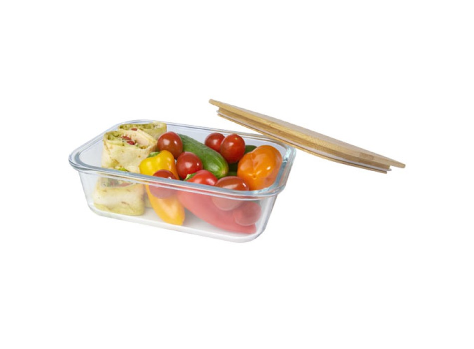 Contenitore per pranzo Roby di vetro con coperchio in bambù