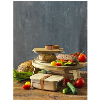 Contenitore per pranzo Roby di vetro con coperchio in bambù