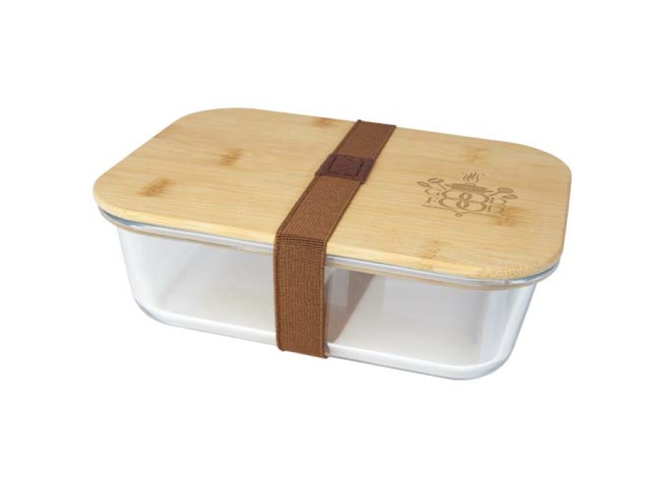 Contenitore per pranzo Roby di vetro con coperchio in bambù
