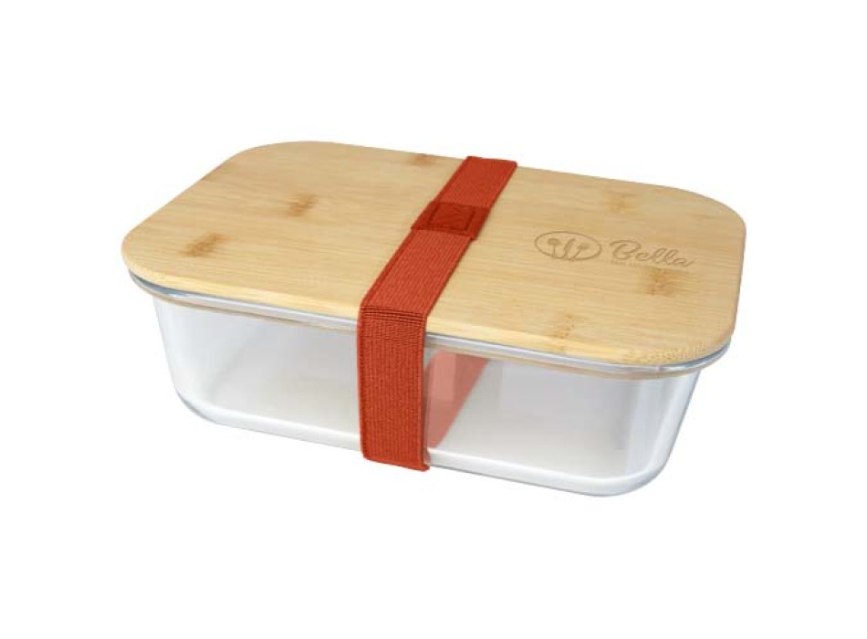 Contenitore per pranzo Roby di vetro con coperchio in bambù