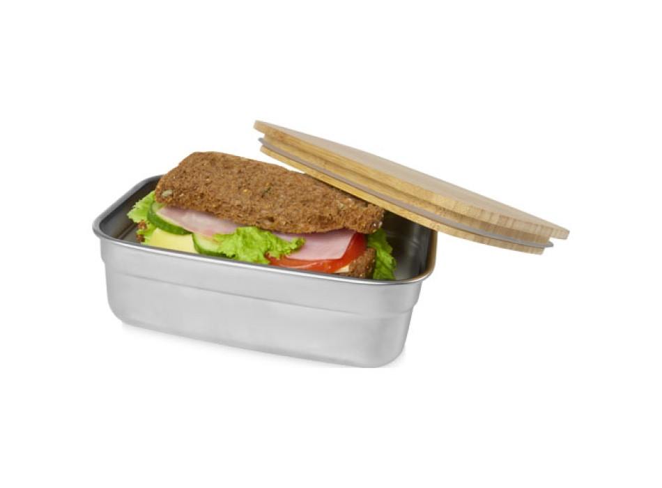 Contenitore per pranzo Tite in acciaio inossidabile con coperchio in bambù