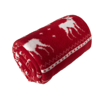 Coperta in pile a tema natalizio con renne design