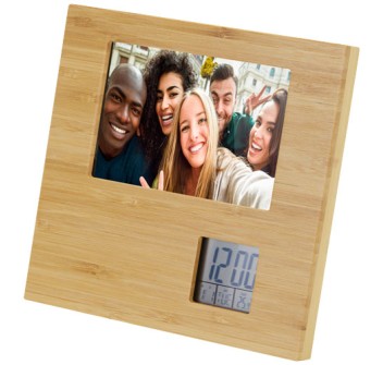 Cornice per foto in bambù con termometro Sasa