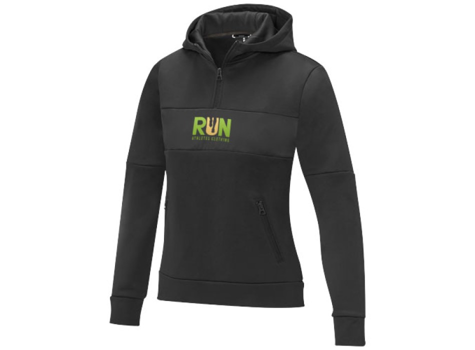 Felpa anorak con cappuccio da donna a mezza zip Sayan