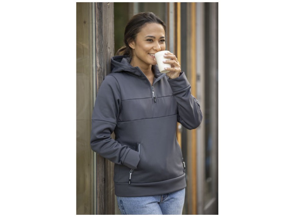 Felpa anorak con cappuccio da donna a mezza zip Sayan