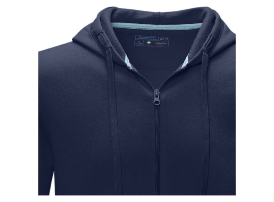 Felpa Ruby da uomo con cappuccio e full zip in tessuto organico riciclato