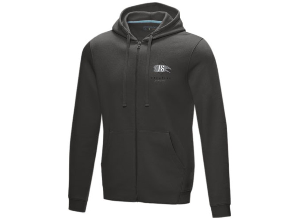 Felpa Ruby da uomo con cappuccio e full zip in tessuto organico riciclato