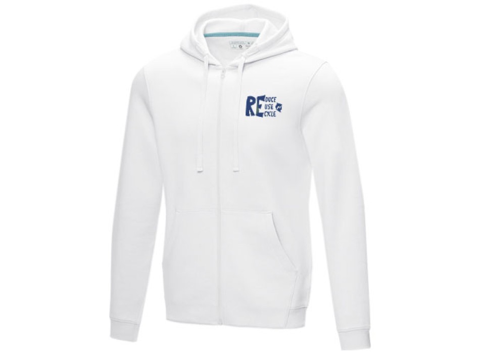 Felpa Ruby da uomo con cappuccio e full zip in tessuto organico riciclato