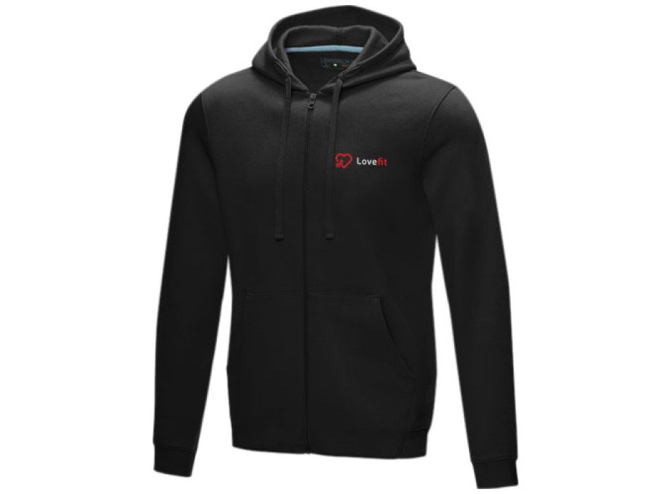 Felpa Ruby da uomo con cappuccio e full zip in tessuto organico riciclato