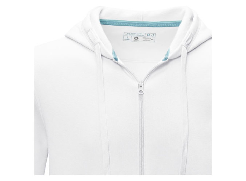 Felpa Ruby da uomo con cappuccio e full zip in tessuto organico riciclato