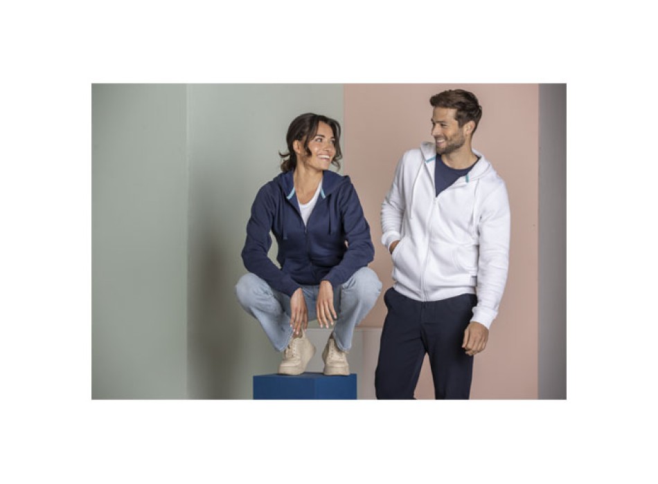Felpa Ruby da uomo con cappuccio e full zip in tessuto organico riciclato