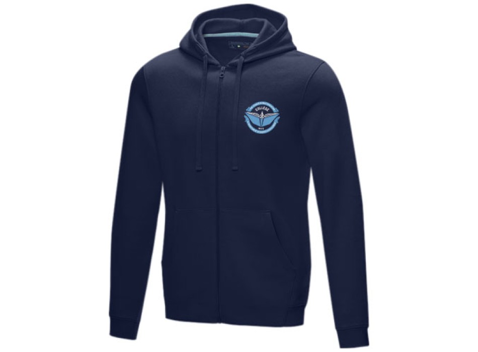 Felpa Ruby da uomo con cappuccio e full zip in tessuto organico riciclato