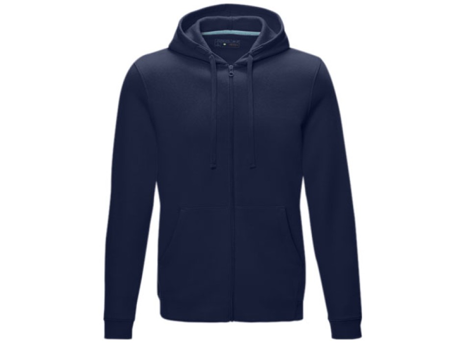 Felpa Ruby da uomo con cappuccio e full zip in tessuto organico riciclato
