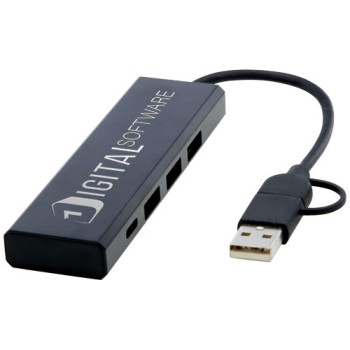 Hub USB 2.0 in alluminio riciclato RCS Rise