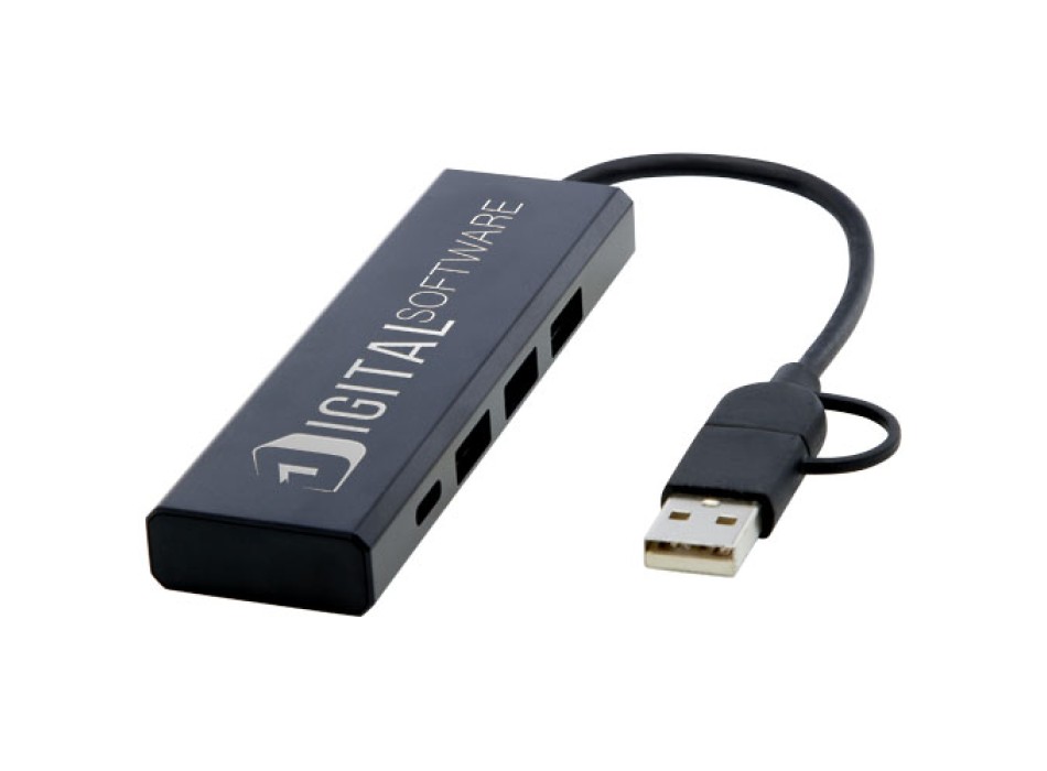 Hub USB 2.0 in alluminio riciclato RCS Rise