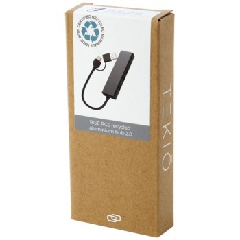 Hub USB 2.0 in alluminio riciclato RCS Rise