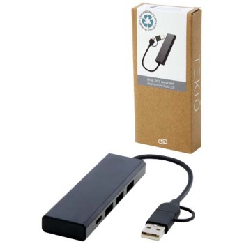Hub USB 2.0 in alluminio riciclato RCS Rise
