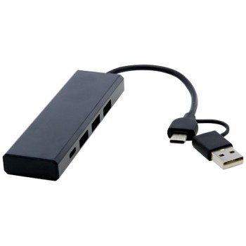 Hub USB 2.0 in alluminio riciclato RCS Rise