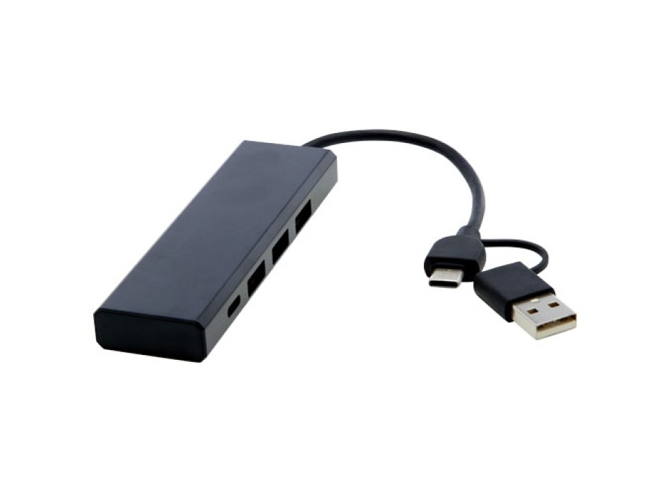 Hub USB 2.0 in alluminio riciclato RCS Rise