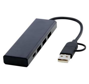 Hub USB 2.0 in alluminio riciclato RCS Rise