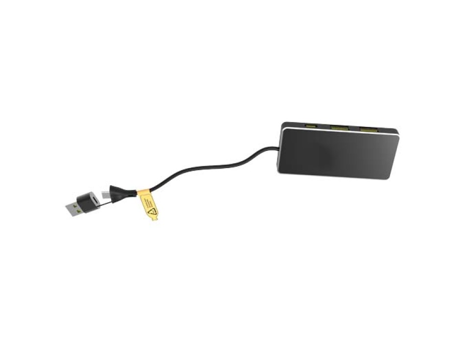 Hub USB 8 in 1 con doppio ingresso e 6 porte SCX.design H20