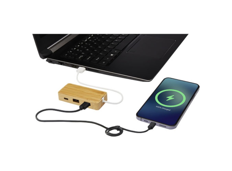 Hub USB in bambù Tapas