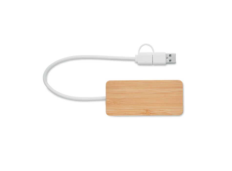 HUBBAM - Hub USB a 3 porte in bamboo
