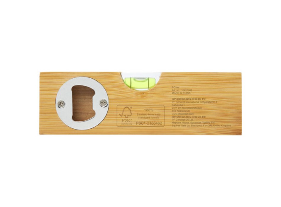 Livella a bolla con apribottiglie in bambù Flush