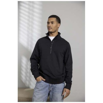 Maglione con cerniera a un quarto in tessuto riciclato unisex Aware™ Tin 