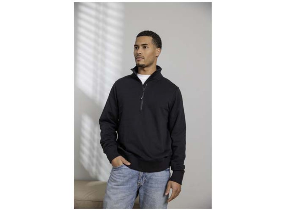 Maglione con cerniera a un quarto in tessuto riciclato unisex Aware™ Tin 